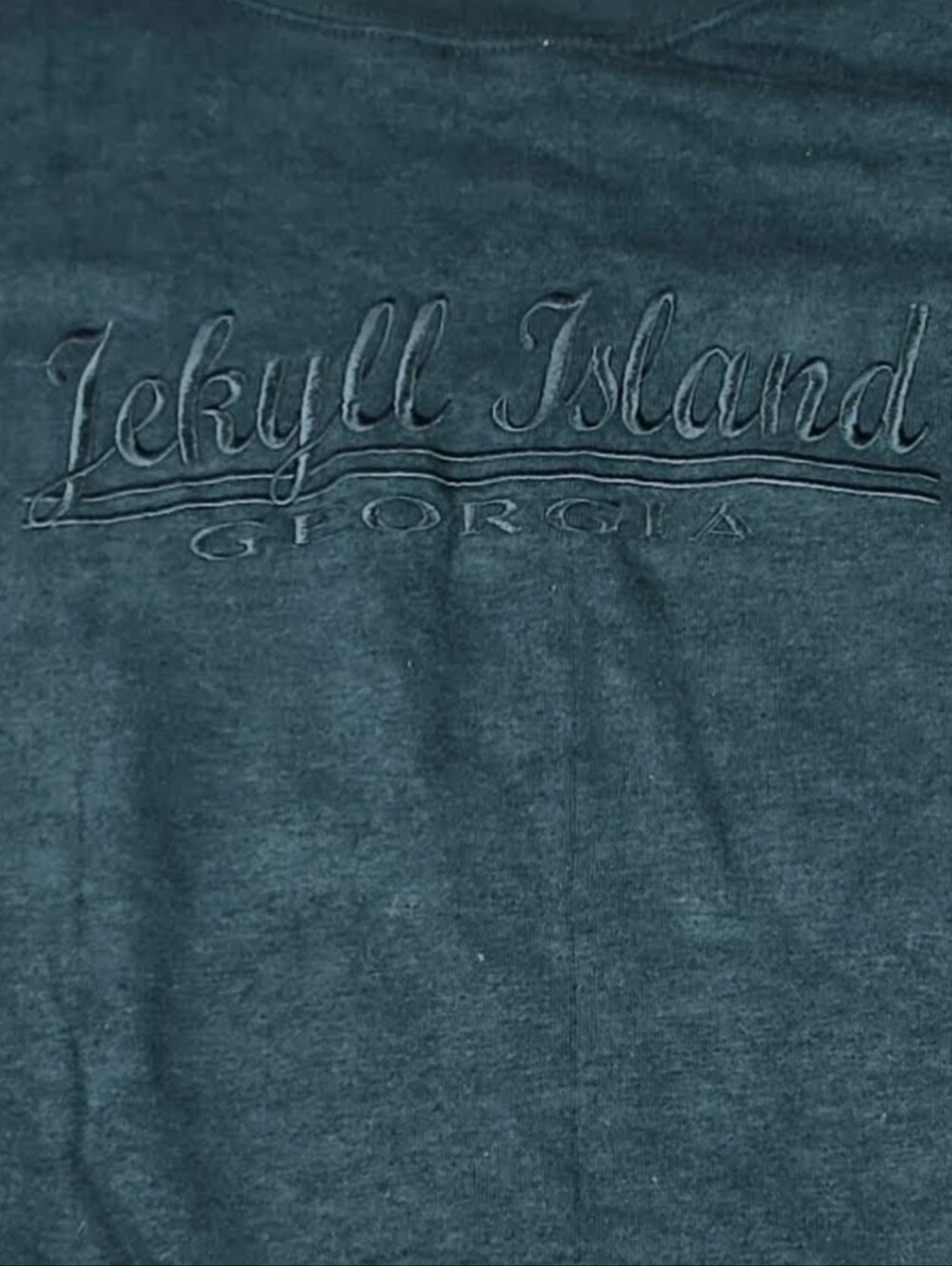 Jekyll Island Georgia Embroidered Crewneck Sweatshirt XL Green Fleece
